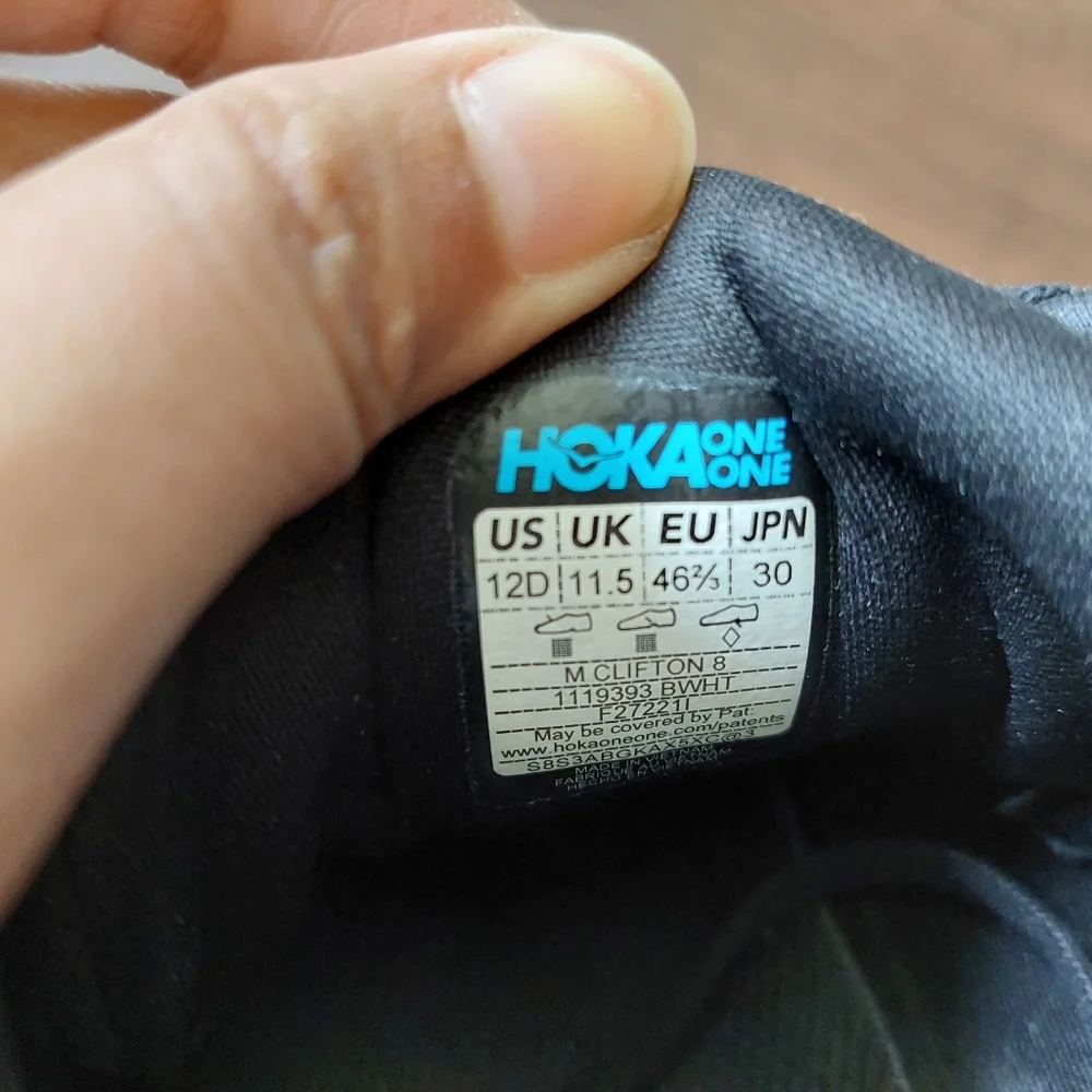 Hoka‎ Clifton 8 Black Size 12D